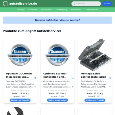 Screenshot aufstellservice.de