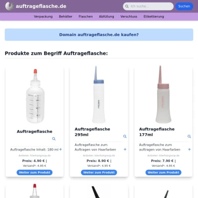 Screenshot auftrageflasche.de