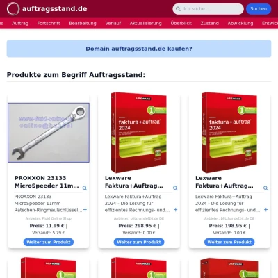 Screenshot auftragsstand.de