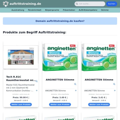 Screenshot auftrittstraining.de