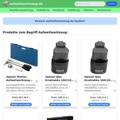 Screenshot aufweitwerkzeug.de