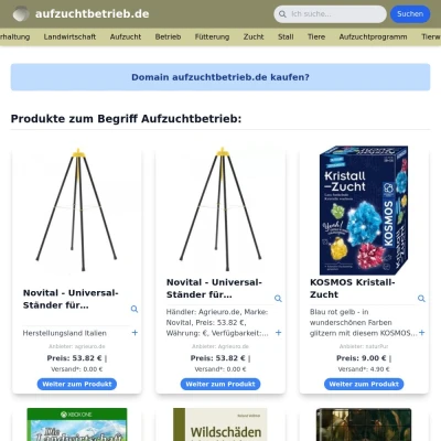 Screenshot aufzuchtbetrieb.de