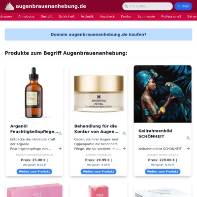 Screenshot augenbrauenanhebung.de