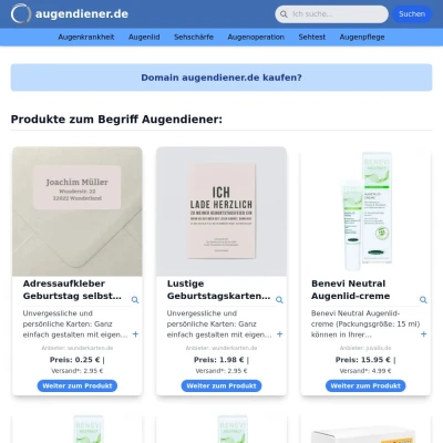 Screenshot augendiener.de