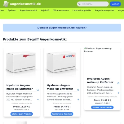 Screenshot augenkosmetik.de