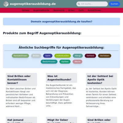 Screenshot augenoptikerausbildung.de