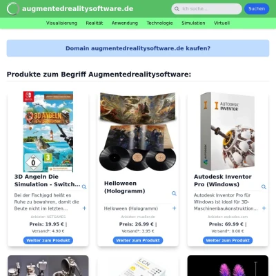 Screenshot augmentedrealitysoftware.de