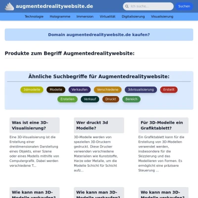 Screenshot augmentedrealitywebsite.de