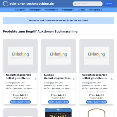 Screenshot auktionen-suchmaschine.de