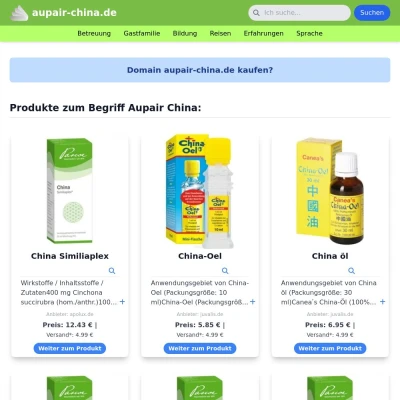Screenshot aupair-china.de