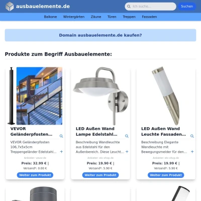 Screenshot ausbauelemente.de
