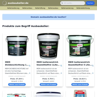 Screenshot ausbaukeller.de