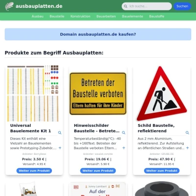Screenshot ausbauplatten.de