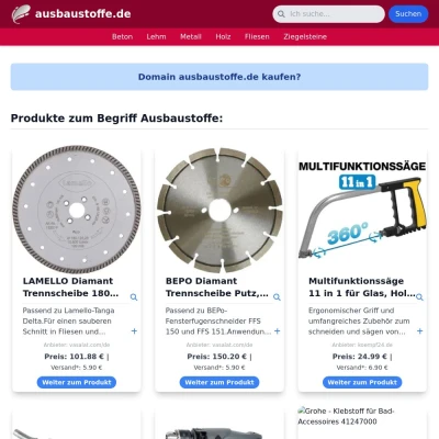 Screenshot ausbaustoffe.de