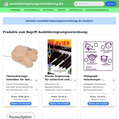 Screenshot ausbildereignungsverordnung.de