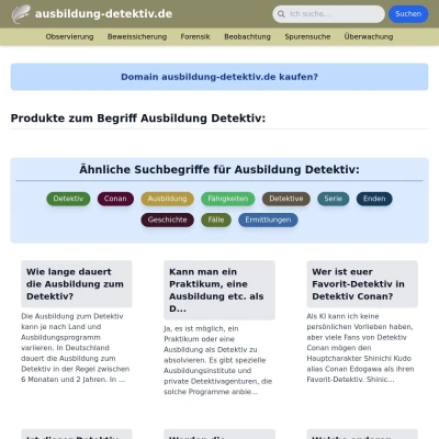 Screenshot ausbildung-detektiv.de