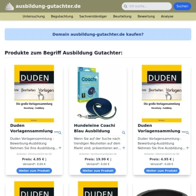 Screenshot ausbildung-gutachter.de