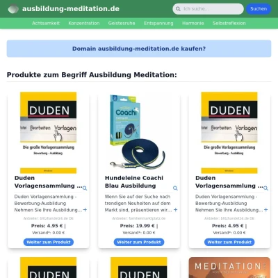 Screenshot ausbildung-meditation.de