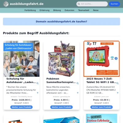 Screenshot ausbildungsfahrt.de