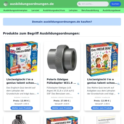 Screenshot ausbildungsordnungen.de