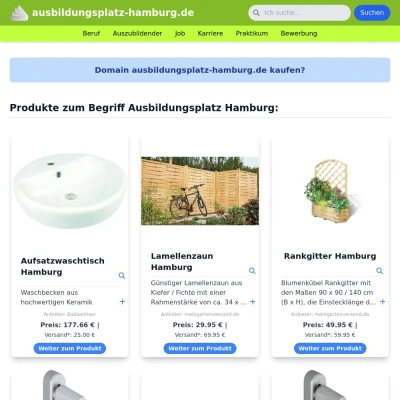 Screenshot ausbildungsplatz-hamburg.de