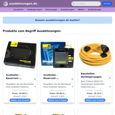 Screenshot ausdehnungen.de