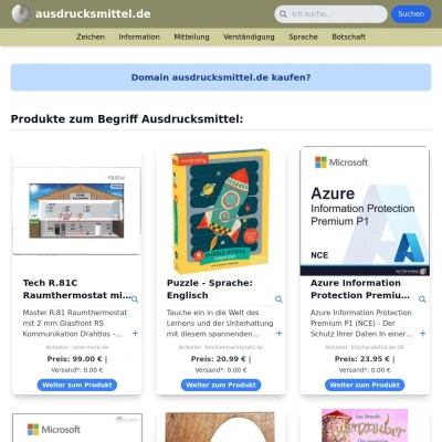 Screenshot ausdrucksmittel.de