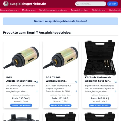 Screenshot ausgleichsgetriebe.de