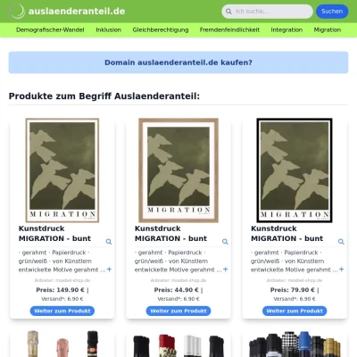 Screenshot auslaenderanteil.de