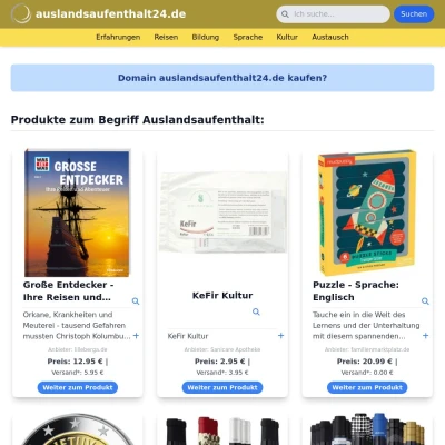 Screenshot auslandsaufenthalt24.de