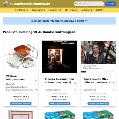 Screenshot auslandsermittlungen.de