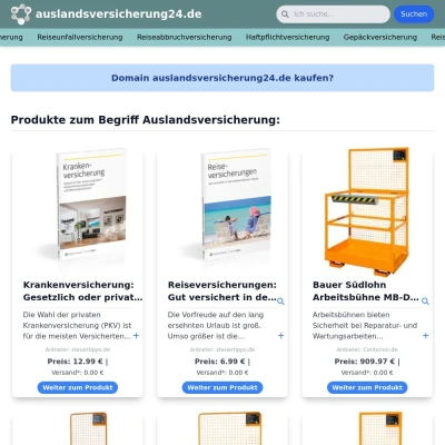 Screenshot auslandsversicherung24.de