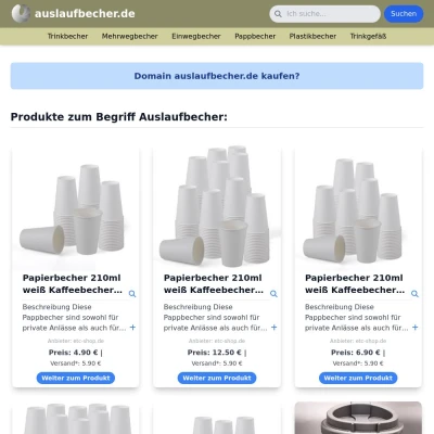 Screenshot auslaufbecher.de
