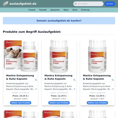 Screenshot auslaufgebiet.de