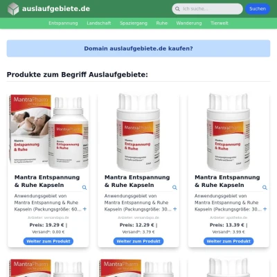 Screenshot auslaufgebiete.de