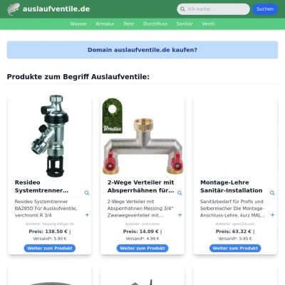Screenshot auslaufventile.de