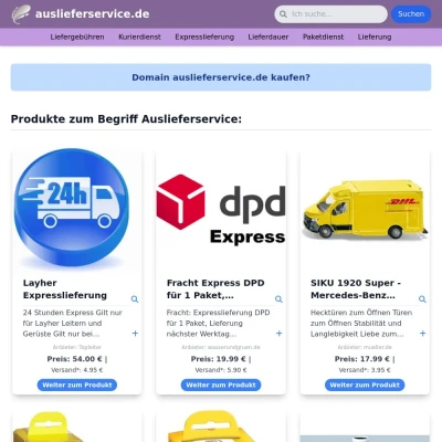 Screenshot auslieferservice.de