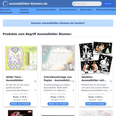 Screenshot ausmalbilder-blumen.de