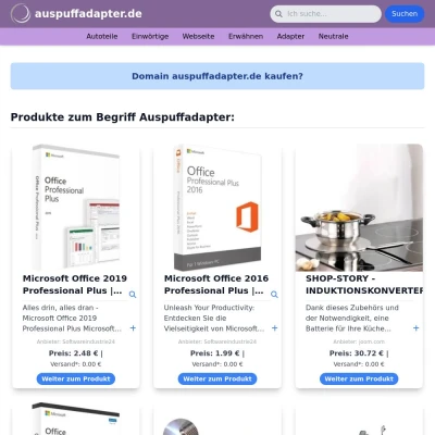 Screenshot auspuffadapter.de