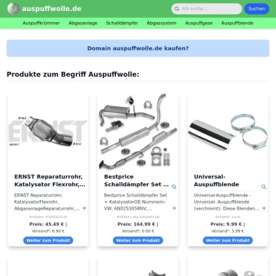 Screenshot auspuffwolle.de