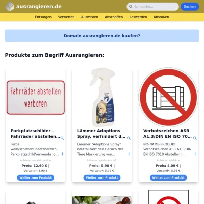 Screenshot ausrangieren.de