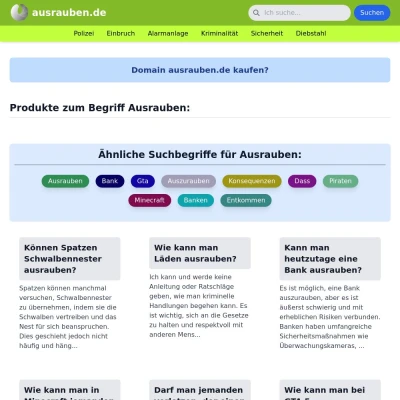 Screenshot ausrauben.de