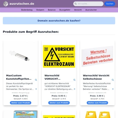 Screenshot ausrutschen.de