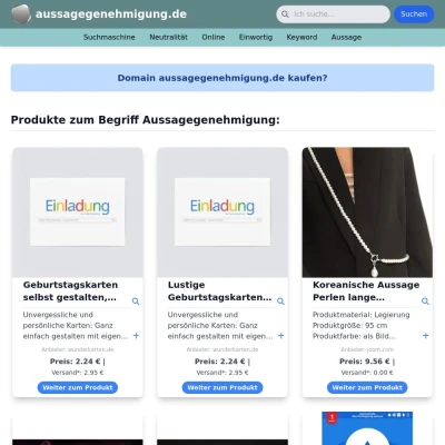 Screenshot aussagegenehmigung.de