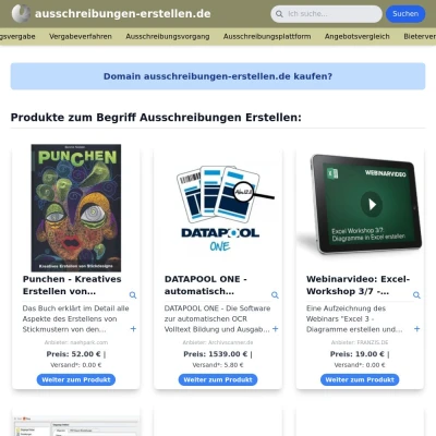 Screenshot ausschreibungen-erstellen.de