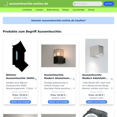 Screenshot aussenleuchte-online.de