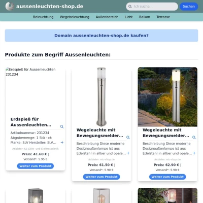 Screenshot aussenleuchten-shop.de
