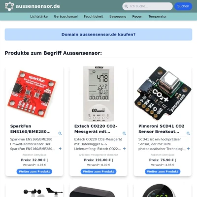 Screenshot aussensensor.de