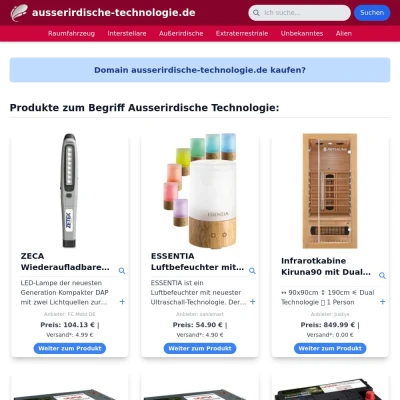 Screenshot ausserirdische-technologie.de