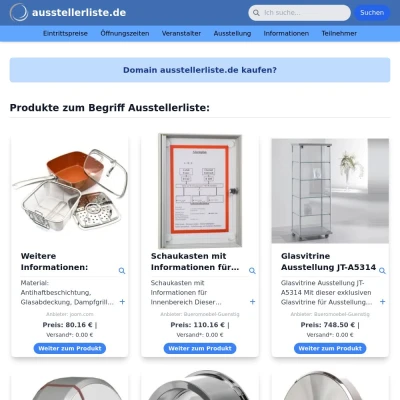 Screenshot ausstellerliste.de